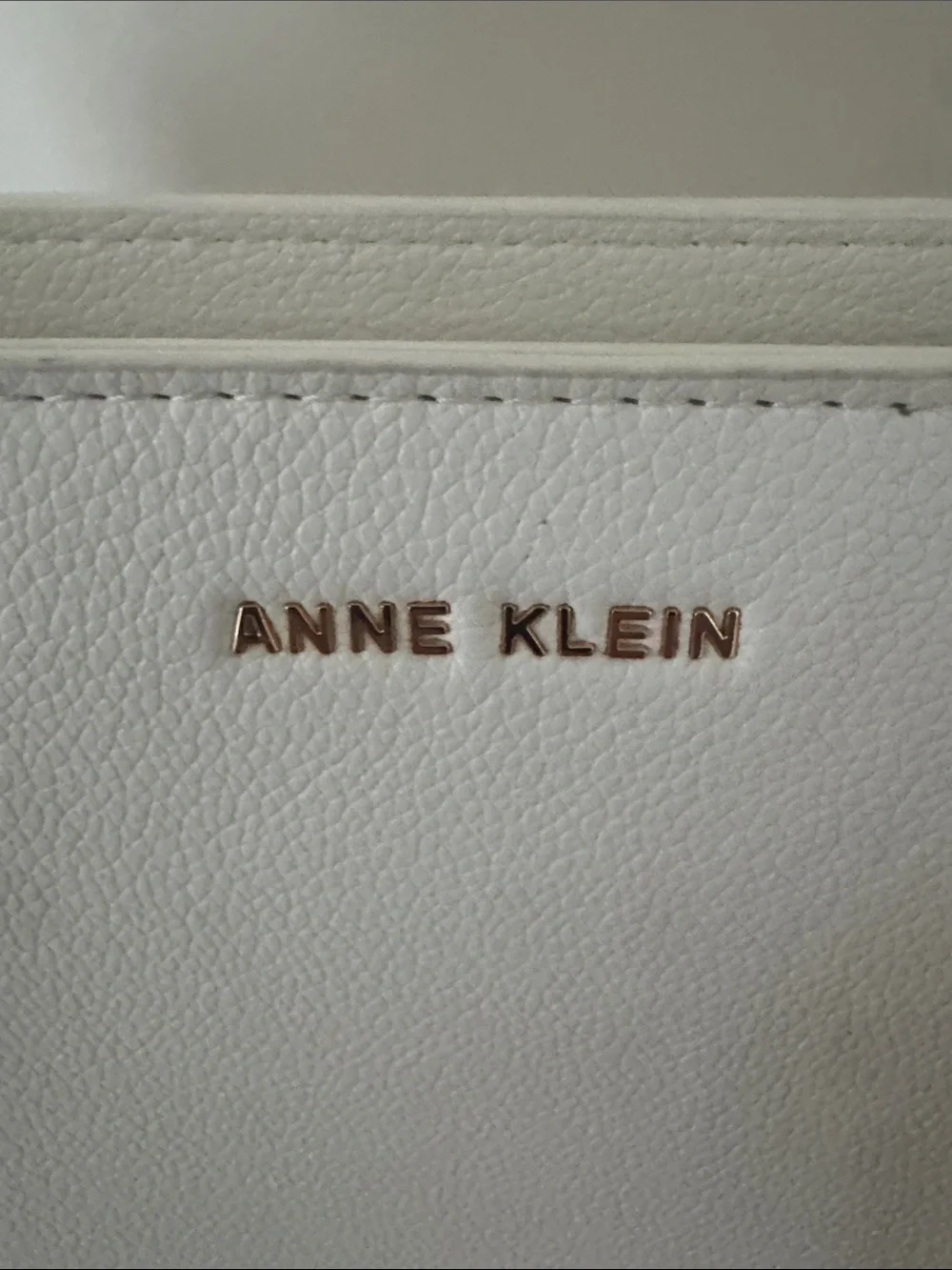 Anne Klein White Tote with Matching Pouch and Polka Dot Scarf